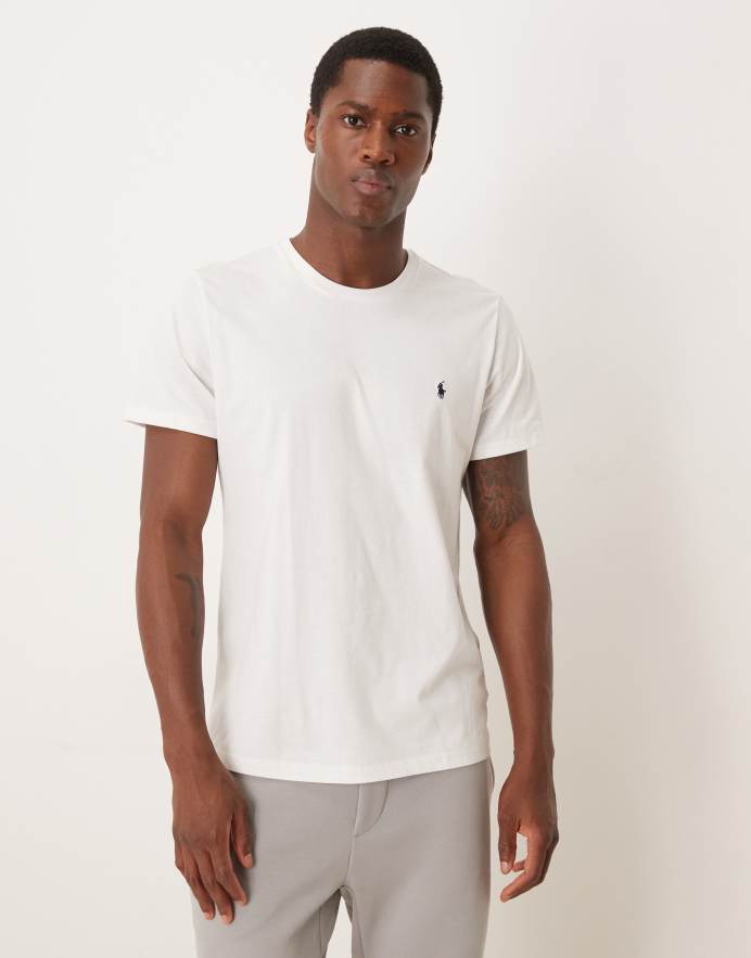 Polo Ralph Lauren Top blanco con logo de icono de algodón suave de
