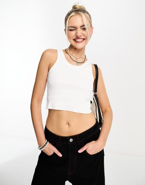 Top blanco de corte slim sin mangas Dalilly de HUGO - view 1