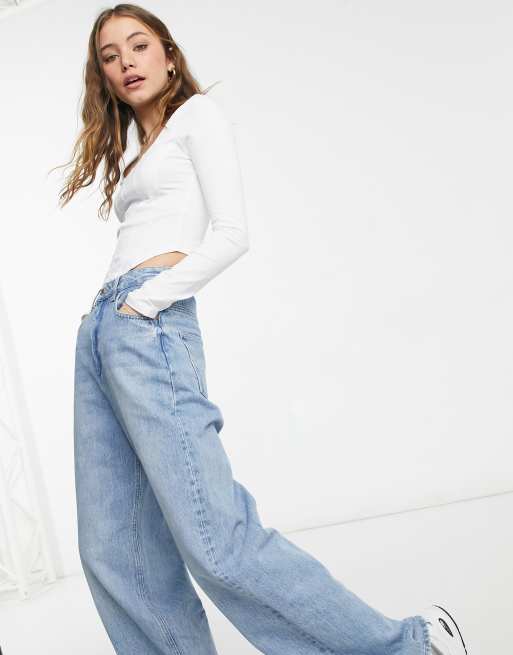 Top blanco de manga larga con costuras estilo corsé de New Look, 4 de 4