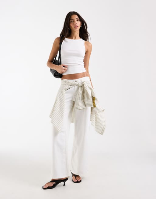 Top blanco de tirantes con cuello ancho y detalle retorcido de ASOS DESIGN, 3 de 4