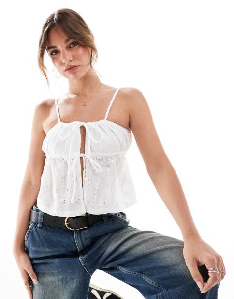 Top blanco de tirantes con lazada delantera de Cotton On - view 1