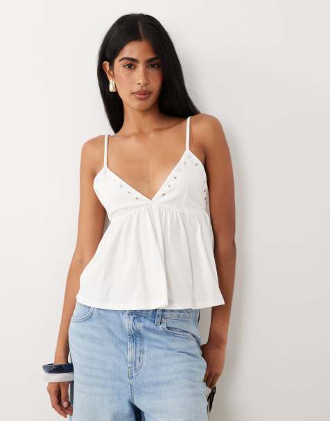 Top blanco de tirantes con tachuelas de Gina Tricot - view 1