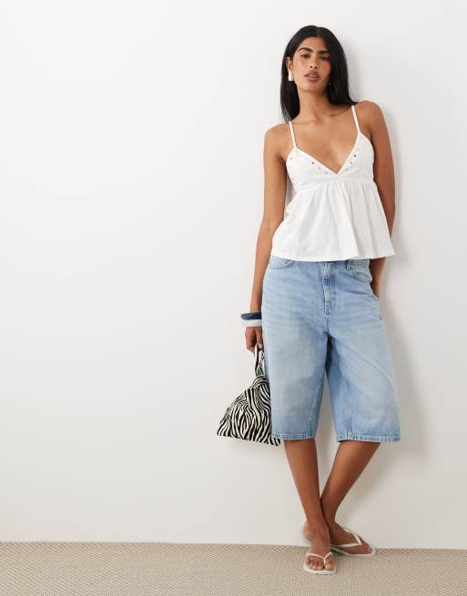 Top blanco de tirantes con tachuelas de Gina Tricot, 3 de 4