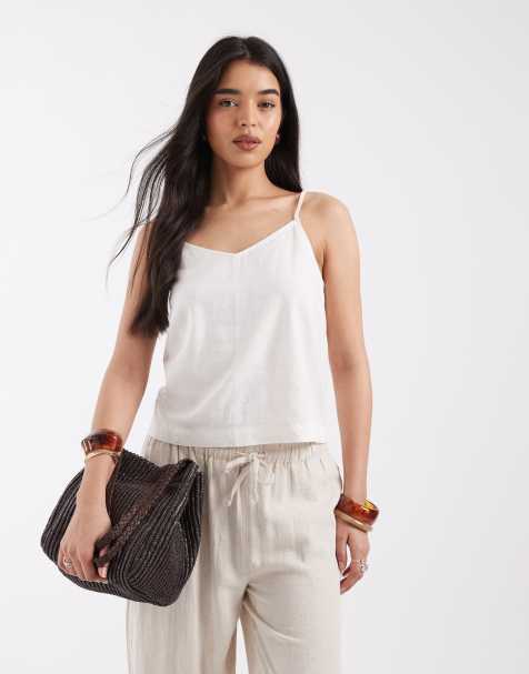 Top blanco de tirantes de mezcla de lino de JJXX - view 1