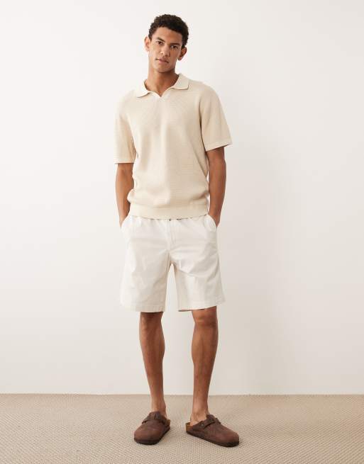 Top blanco hueso con cuello dividido de punto de Jack & Jones Premium, 2 de 5