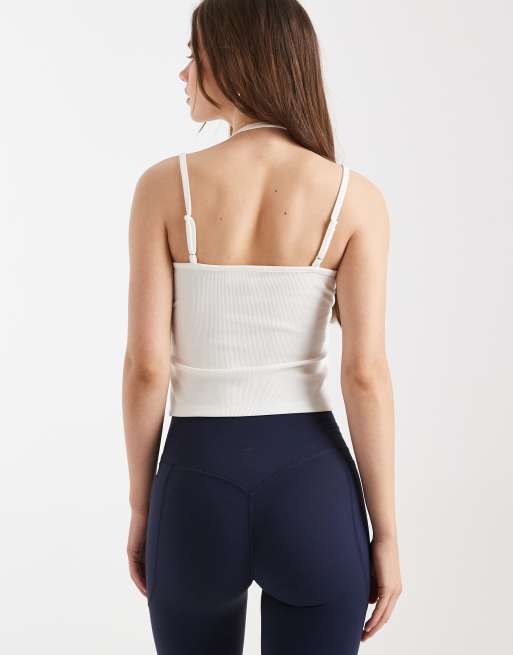 Top blanco leche de coco de tirantes con diseño de dos capas de Cotton On, 4 de 4