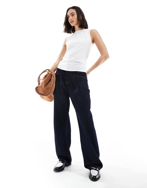 Top blanco sin mangas con cuello barco de punto liso de Vero Moda, 2 de 4