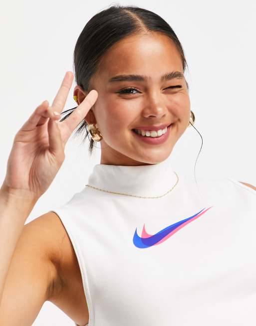 Multiplicación Sinewi equilibrar Top blanco sin mangas con cuello subido de Nike Dance | ASOS