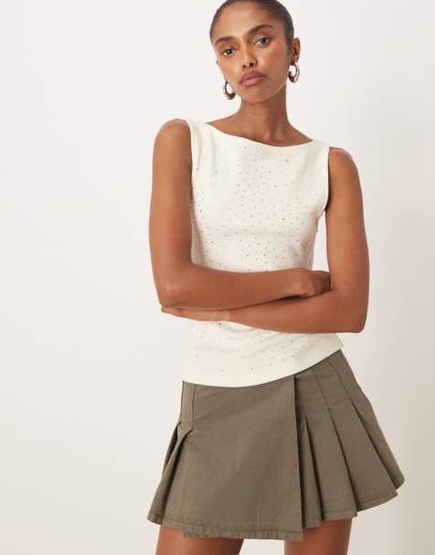 Top blanco sin mangas con lentejuelas de Mango - view 1