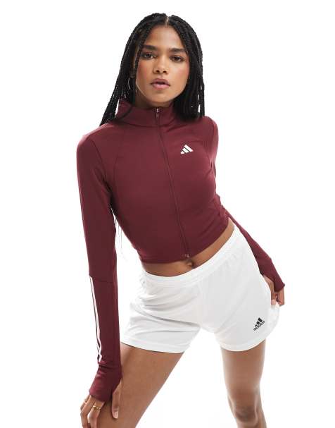 Top burdeos con cremallera Hyperglam de adidas Training - view 1