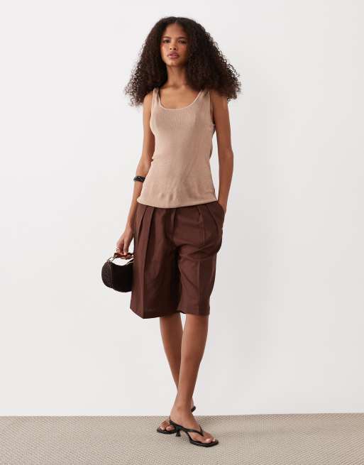 Top color champán metalizado transparente de tirantes retorcidos de ASOS DESIGN, 2 de 4
