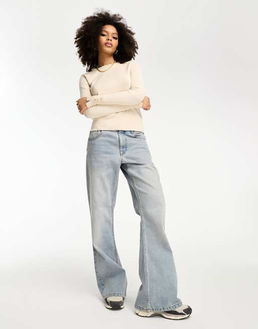 Top color crema con cuello redondo de punto fino de River Island, 4 de 4