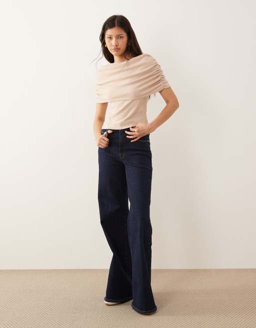 Top color crema con diseño estilo capa de tejido muy suave de ASOS DESIGN, 3 de 4
