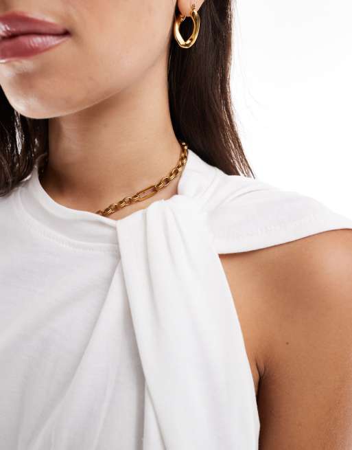 Top color crema de coco con detalle retorcido en el hombro de ASOS DESIGN, 2 de 4