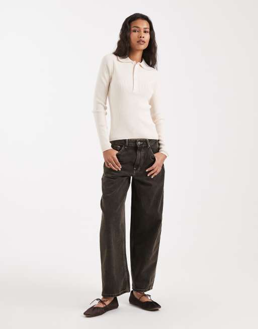Top color crema estilo polo con botones de punto de New Look, 2 de 4