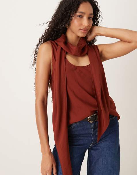 Top color óxido sin mangas con detalle en el cuello de Mango - view 1