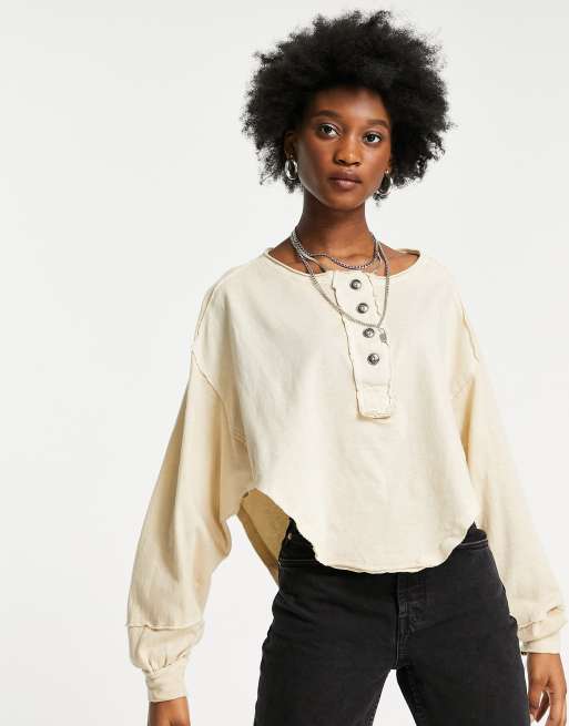 Top con cuello henley Melodi de We The Free by Free People