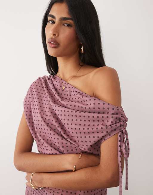 Conjunto con estampado de lunares de malla de ASOS DESIGN, 2 de 3