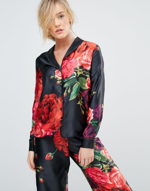 Top con solapas y diseño de rosas Juxtapose de B By Ted Baker