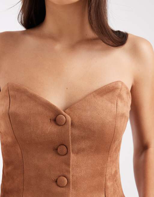 Top corsetero con escote palabra de honor de antelina de Miss Selfridge, 3 de 4