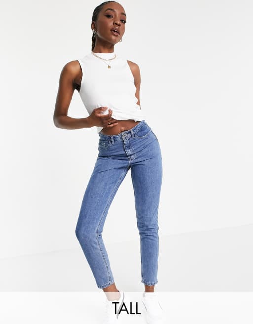 Top corto blanco con cuello alto de canalé de Threadbare Tall