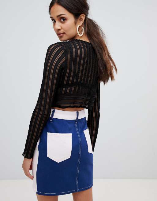 Top corto de con manga de Bershka ASOS