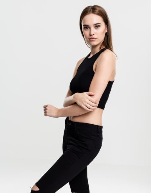 Top corto negro de canalé de Urban Classics, 3 de 4