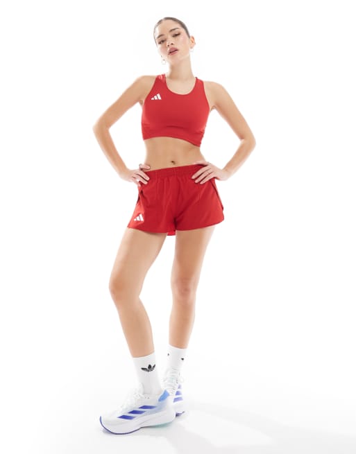 Top corto rojo de adidas Running ASOS