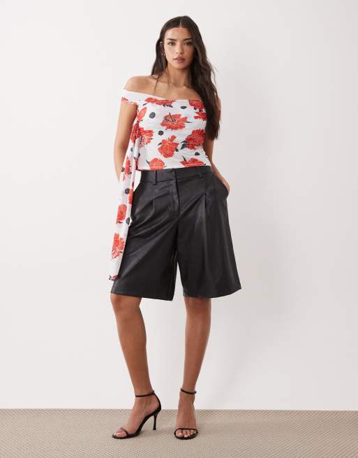 Top cruzado envolvente con escote Bardot y estampado floral de ASOS DESIGN, 2 de 4