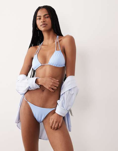 Top de bikini azul cielo triangular de Free Society - view 1