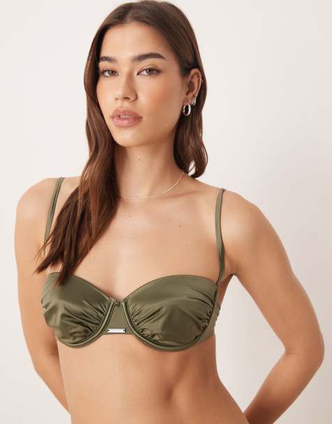 Top de bikini balconette verde con lazada en la espalda Luxe de Calvin Klein - view 1