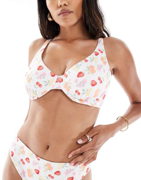 Top de bikini con aros y estampado floral de Hollister Curvy (parte de un conjunto) - view 1