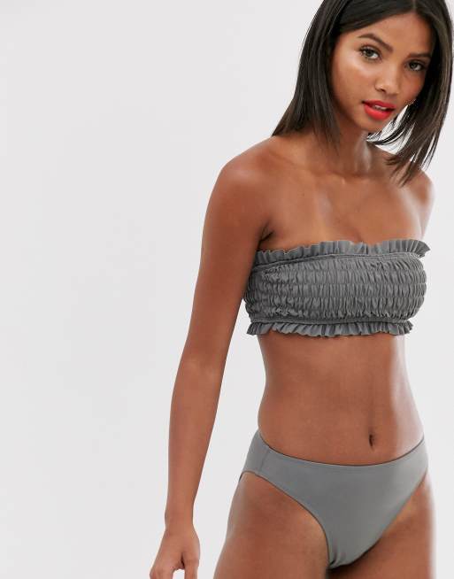 Set de bikini palabra de honor con frunces de Unique21, 2 de 3