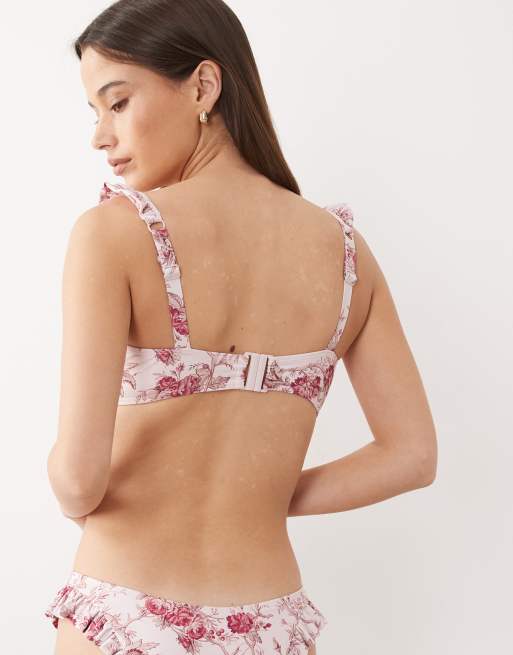 Top de bikini de copas grandes con aros Flora de ASOS DESIGN, 2 de 4