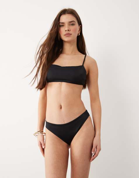 Top de bikini negro con escote cuadrado y detalle de lazada en la espalda Mix & Match de ARKET - view 1
