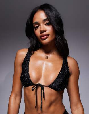 Top de bikini negro con tachuelas de South Beach - view 1