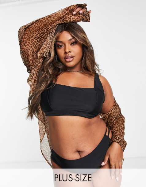 Top de bikini negro estilo top corto Mix & Match de Ivory Rose Curve - view 1