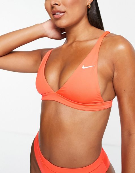 Bikini deportivo con cremallera frontal y cuello cuadrado
