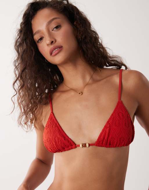 Top de bikini rojo triangular Gigi de Rhythm, 2 de 4