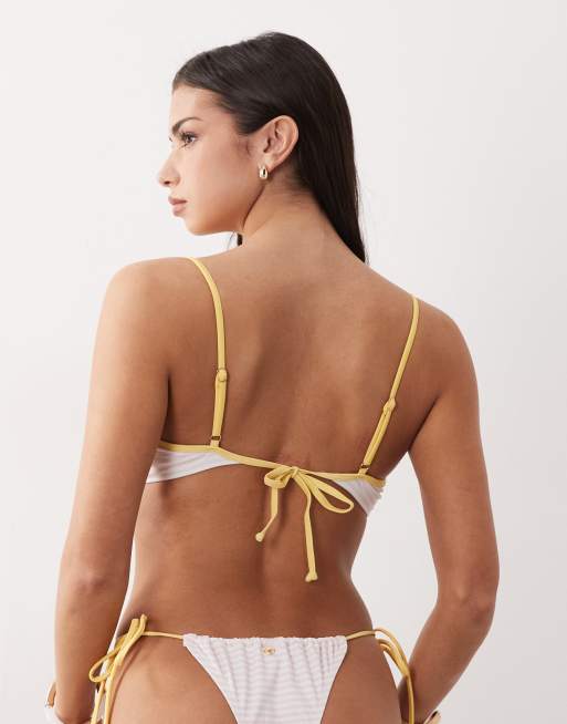 Top de bikini rosa a rayas con aros de Candypants, 7 de 8