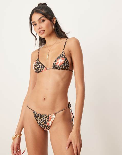 Top de bikini triangular con estampado de leopardo y flores Oasis de Wild Lovers - view 1