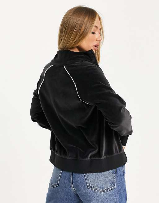 Top de chándal negro de velour de Champion, 2 de 4