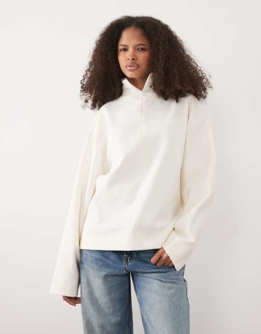 Top de manga larga con cuello algo y cremallera corta de ASOS DESIGN, 2 de 4