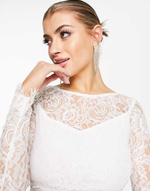 Top de novia color marfil de manga larga Mix & Match de encaje de Lace & Beads (parte de un conjunto), 4 de 4