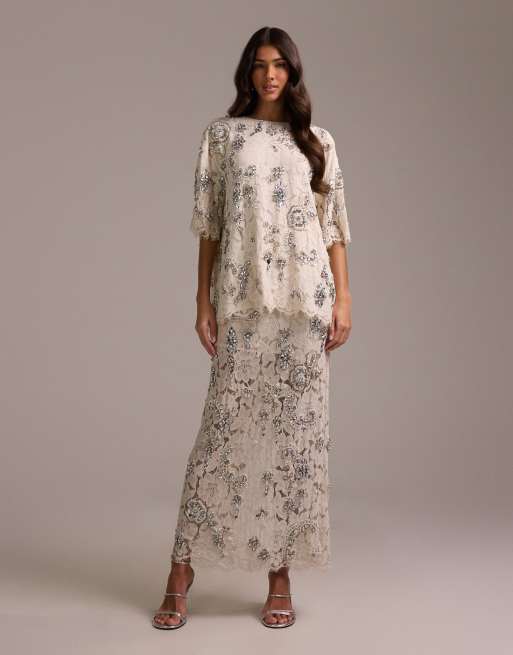 Top de novia de encaje con adornos de ASOS DESIGN, 4 de 5