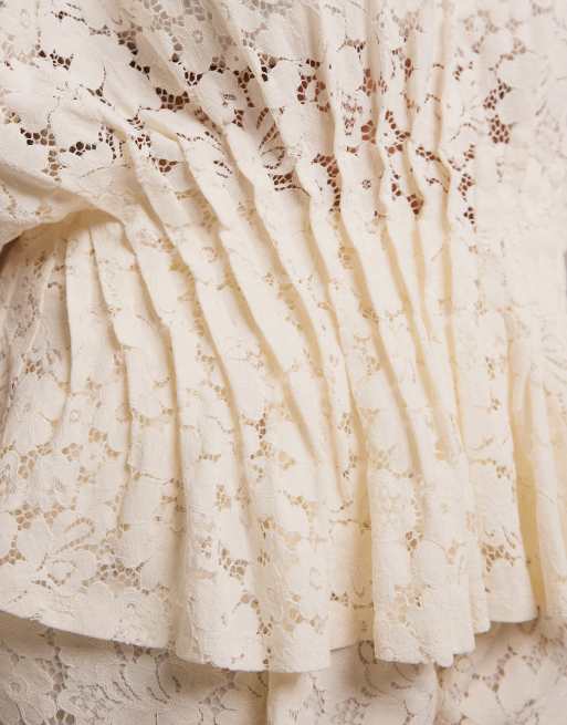 Top de novia de manga corta de encaje de ASOS DESIGN Curve (parte de un conjunto), 4 de 5