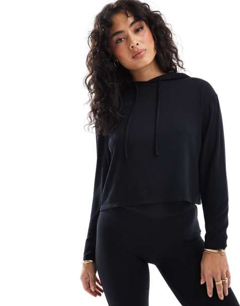 Top de pijama negro de manga larga con capucha de tejido muy suave de Cotton On (parte de un conjunto) - view 1
