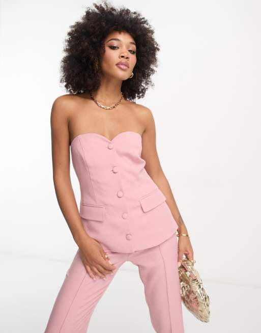 Top de sastre rosa palabra de honor de In The Style (parte de un conjunto)