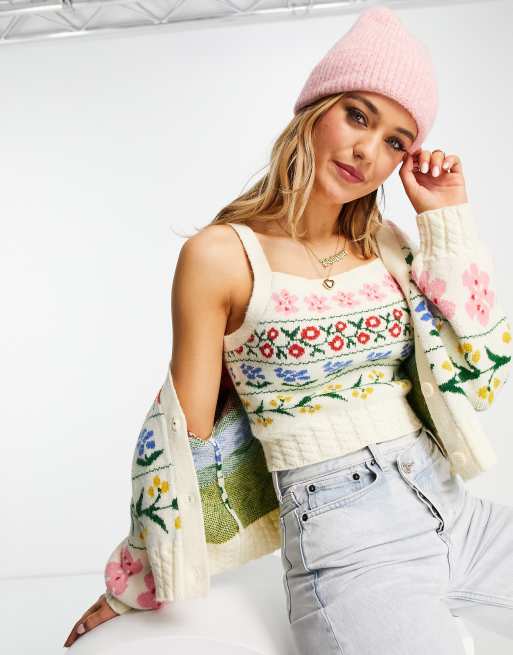Top de tirantes con estampado floral de Miss Selfridge (parte de un conjunto)