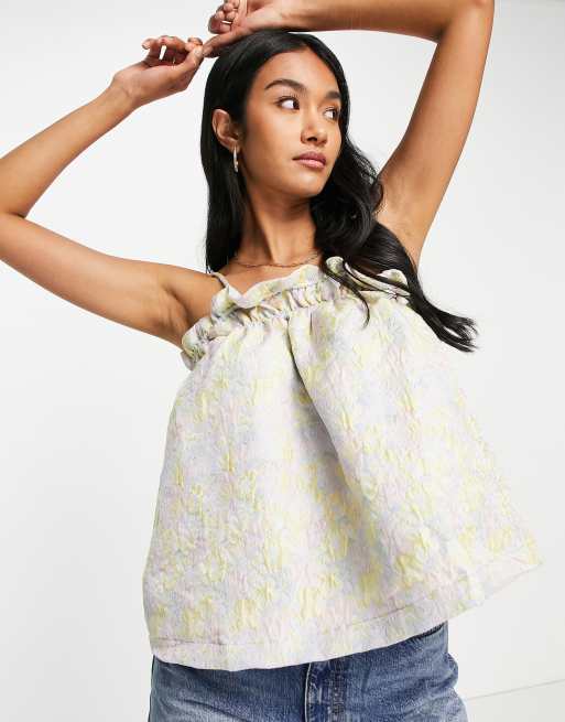 Top de tirantes con estampado pastel de jacquard de Vero Moda (parte de un conjunto)